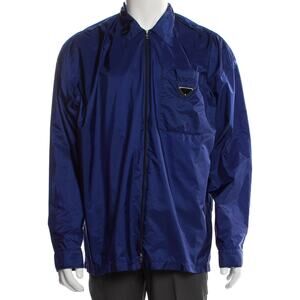 Authentic PRADA Mens shirt Jacket Windbreaker Sz M Enamel Logo Triangle